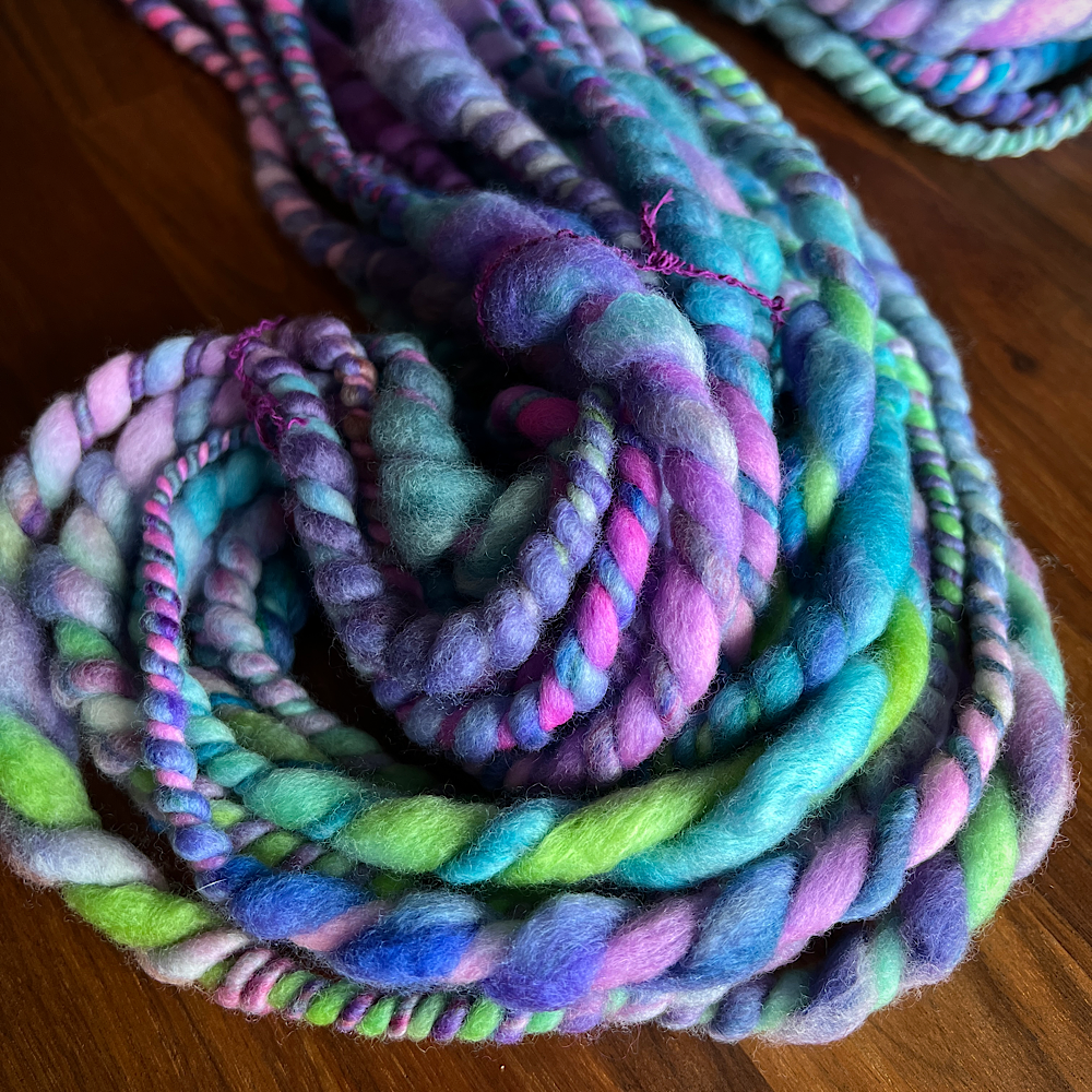 Unicorn - jumbo 2 ply spiral art yarn