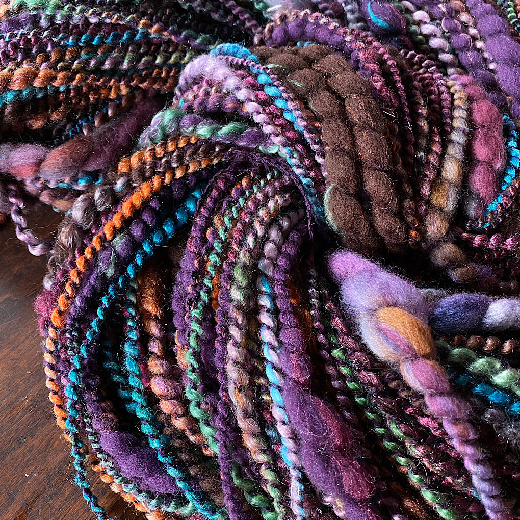 Eggplant One-of-a-kind Silk art yarn