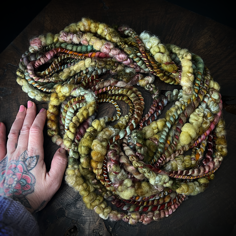 Woodland ferns art yarn