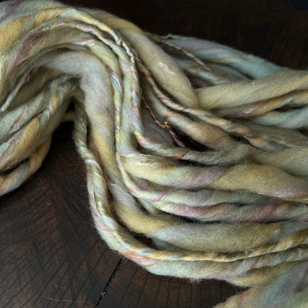 Antique gold hand spun yarn 1/2 skein