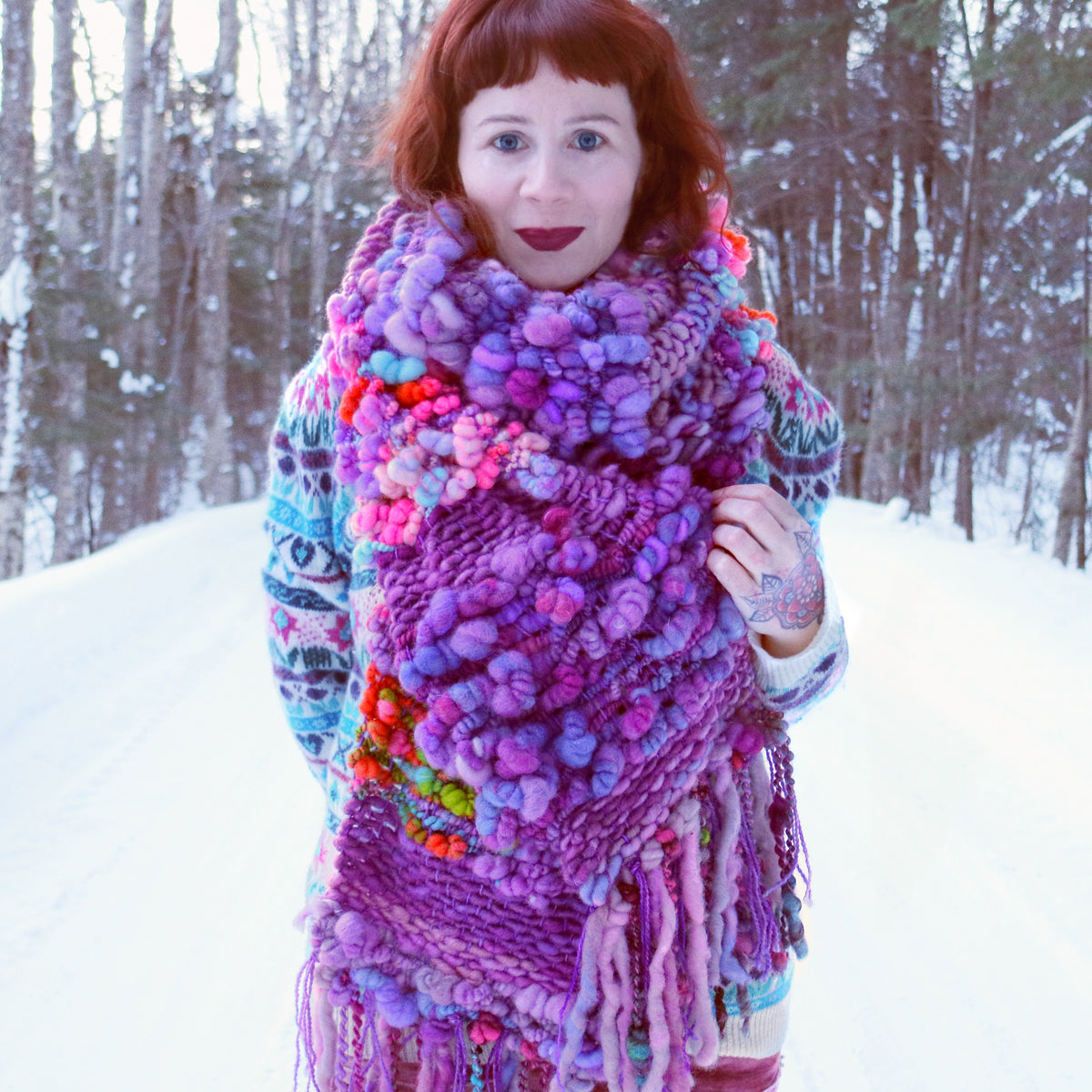 Purple scarf - Foulard mauve - Mynoush