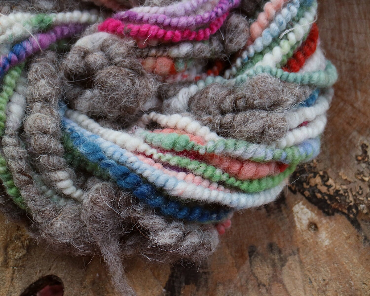 Pastel grey art yarn with eco wool 100 grams 14 yards - Mynoush