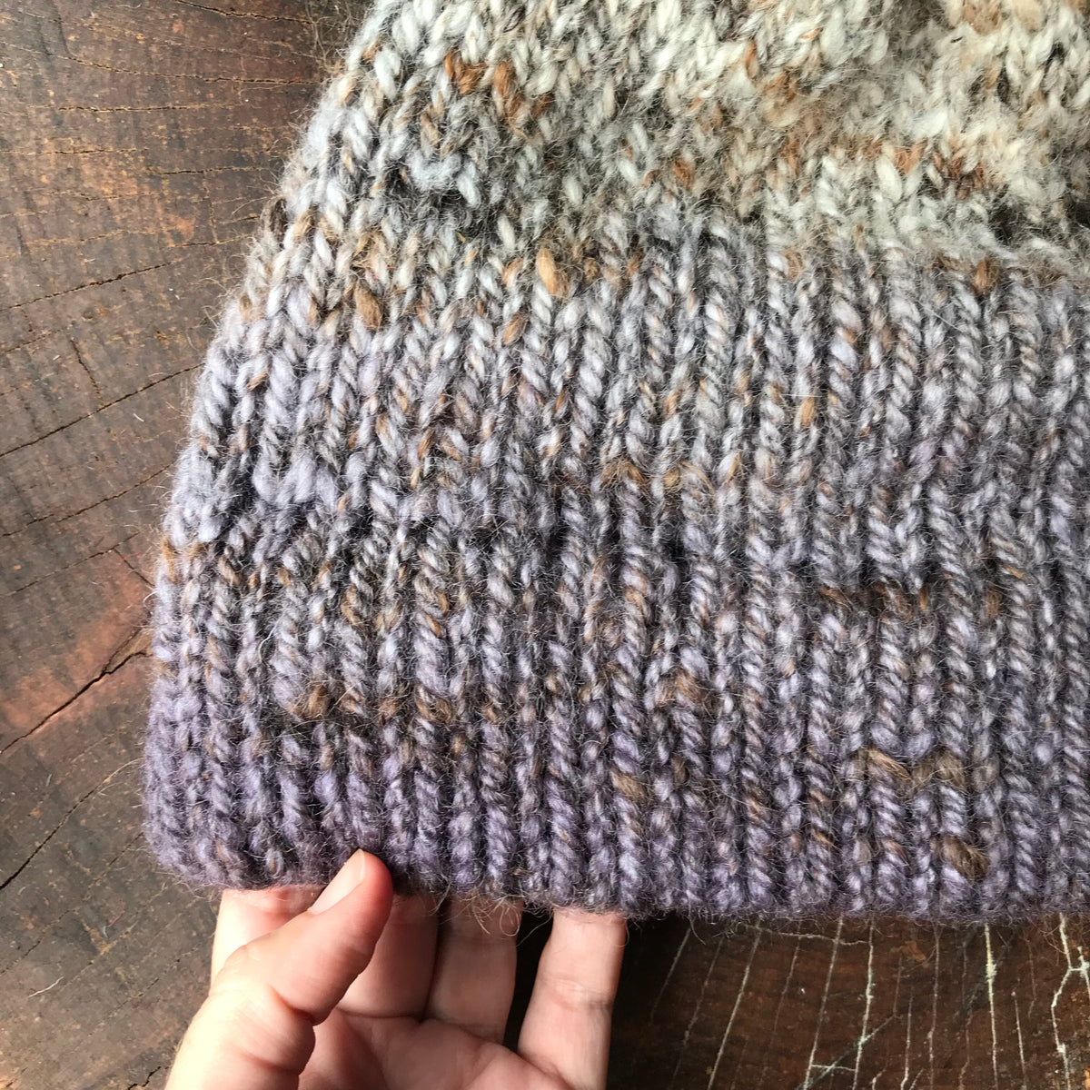 Beige and grey beanie 95% wool 5% alpaca One size - Mynoush