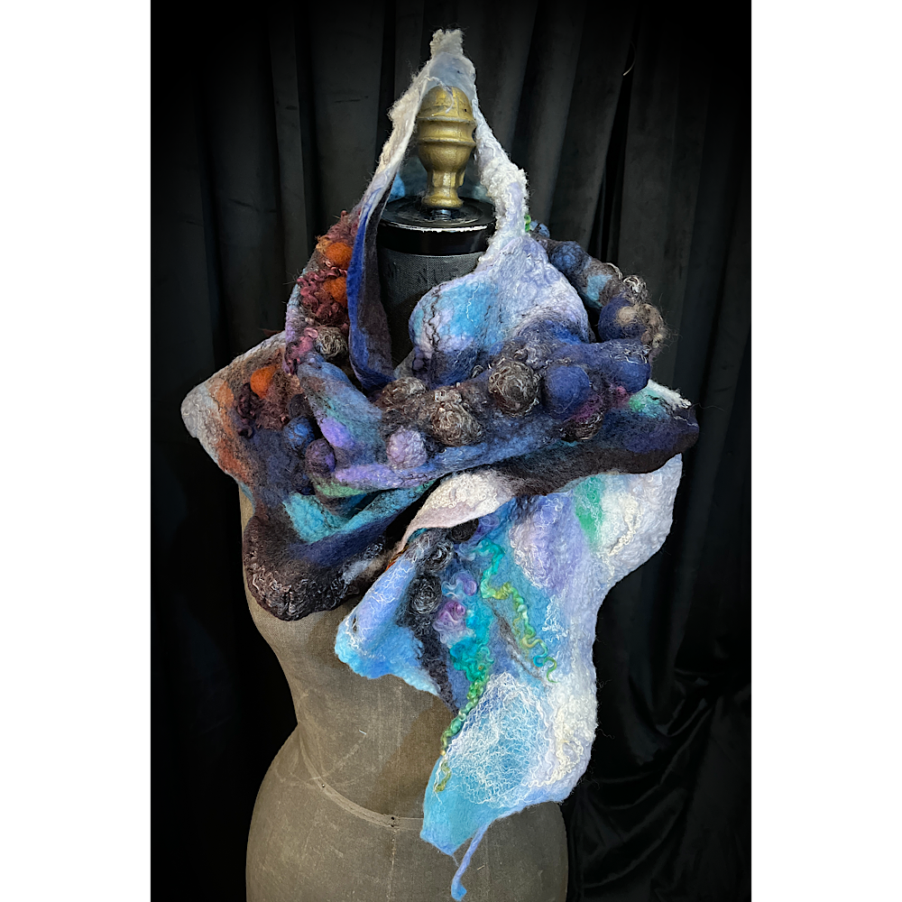 Cosmic Breath - felted scarf