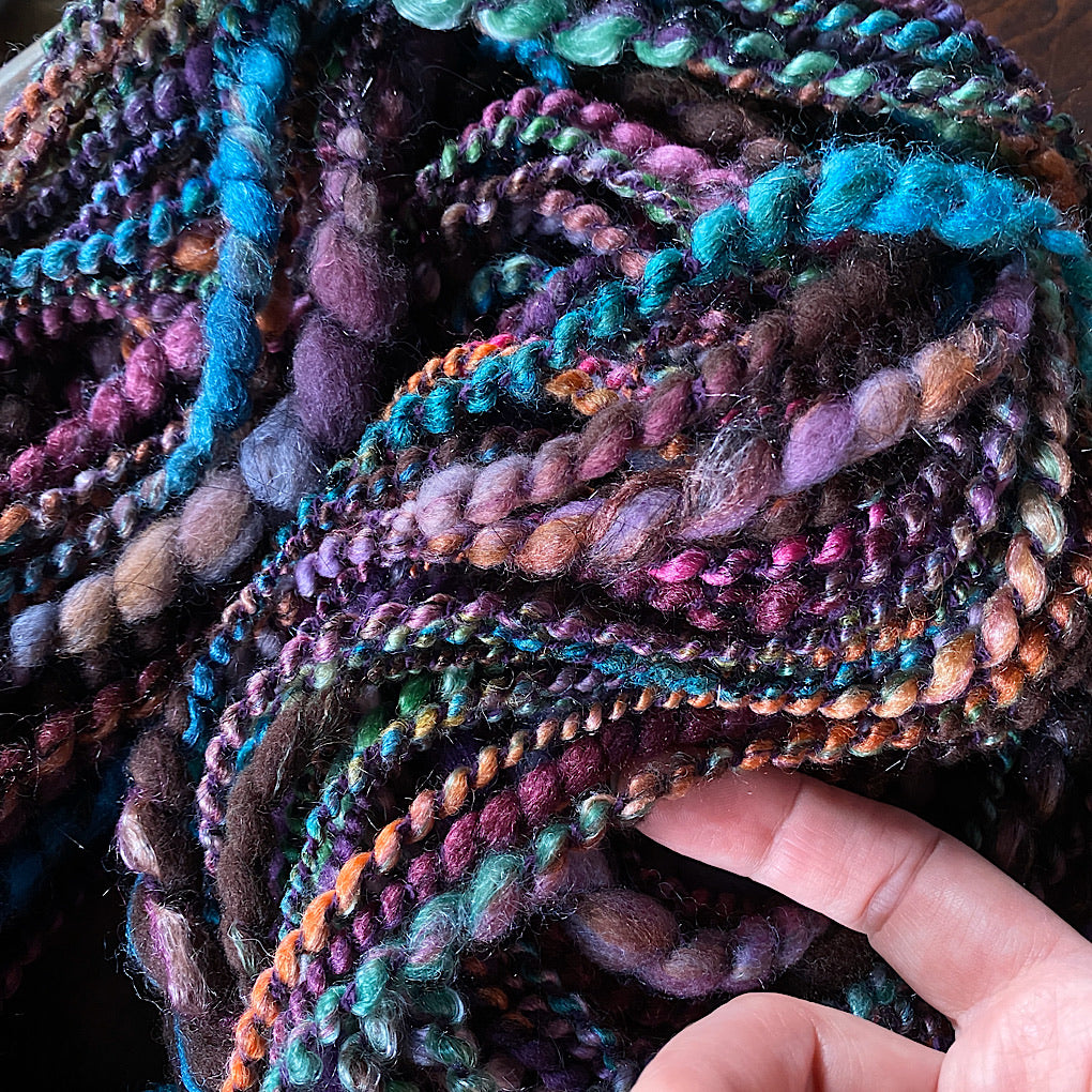 Eggplant One-of-a-kind Silk art yarn