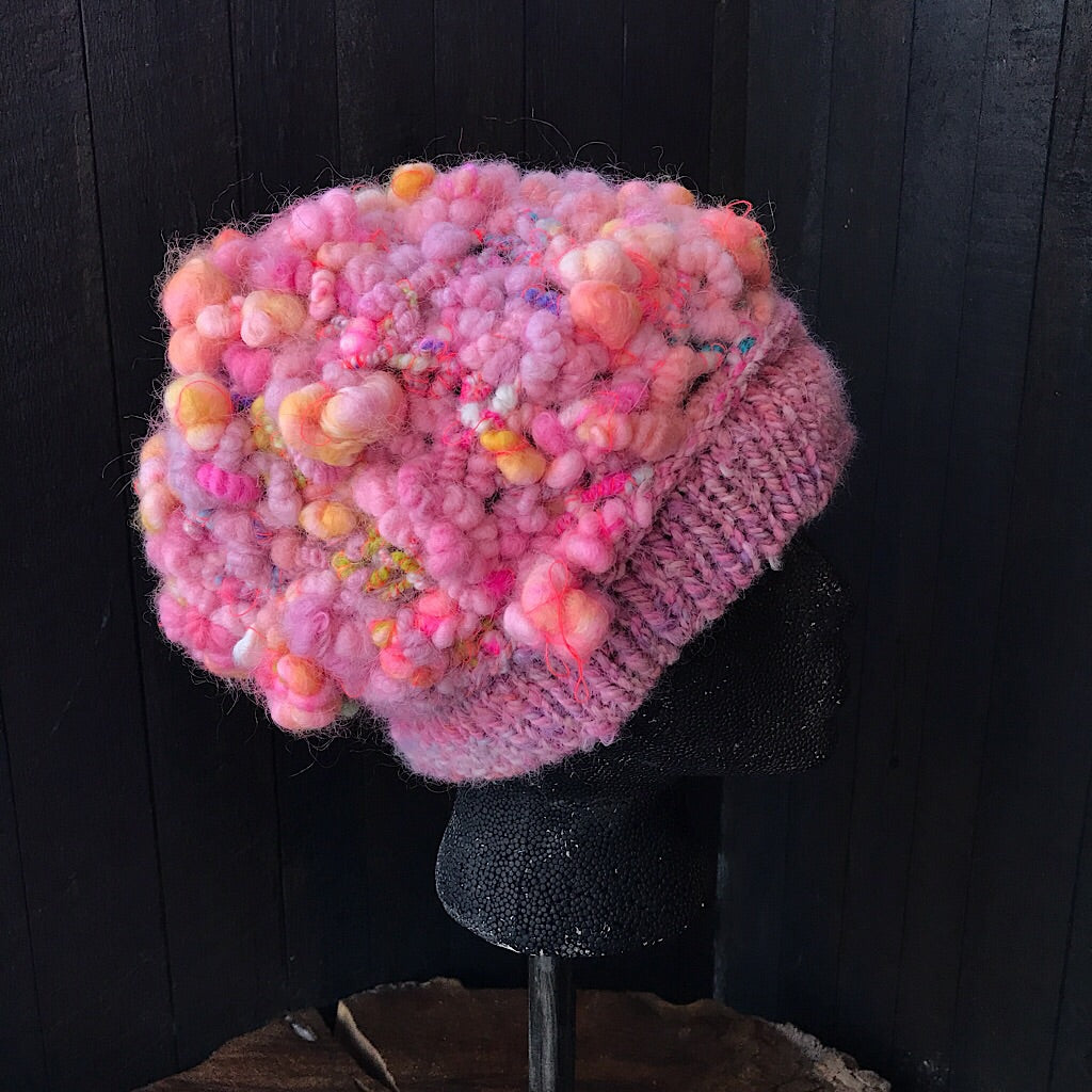 Pink knitted hat