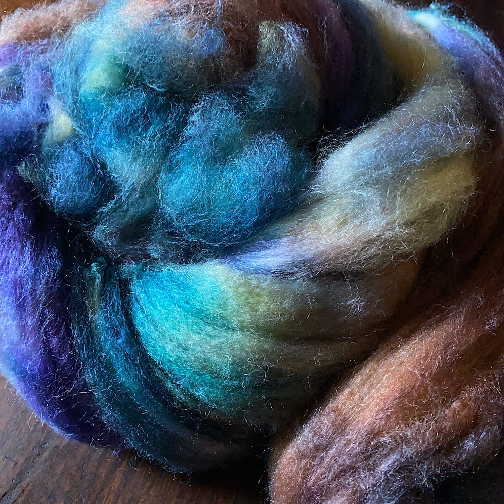 Hand painted Silk / merino roving
