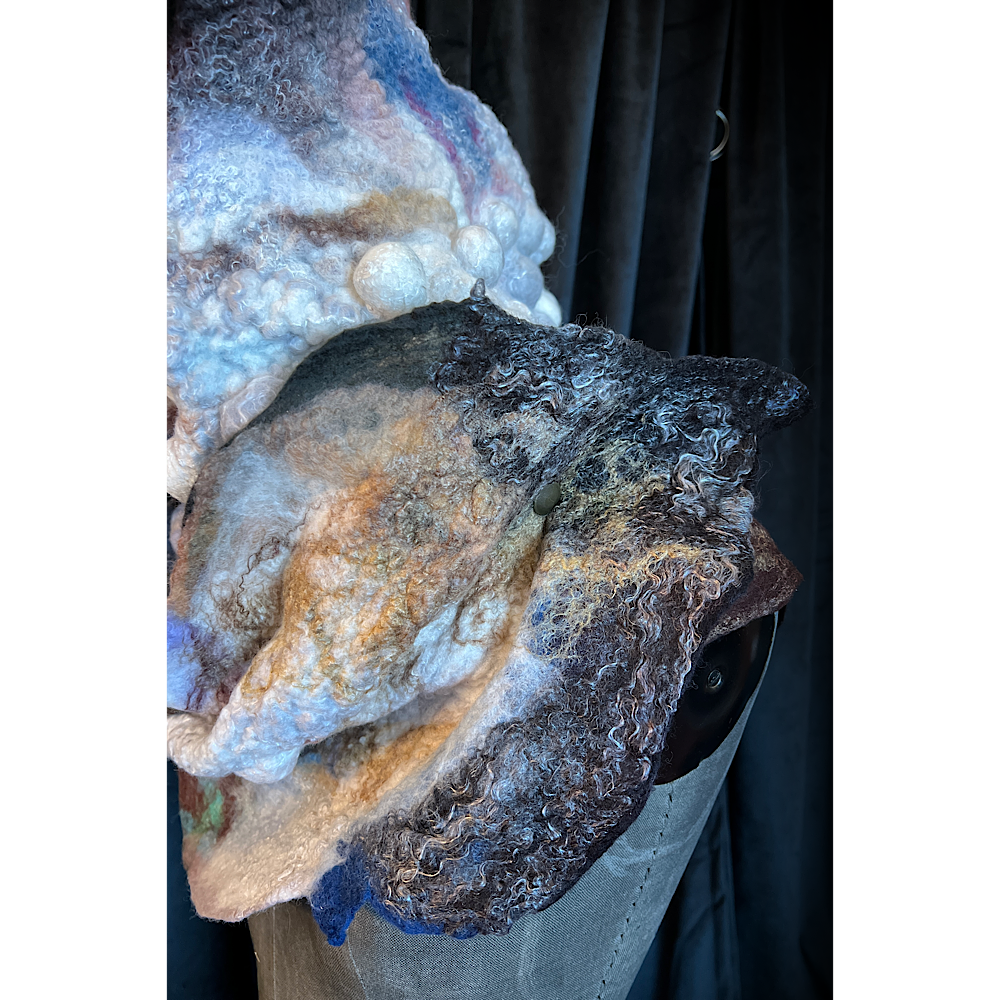 Galactic Moth - felted scarf