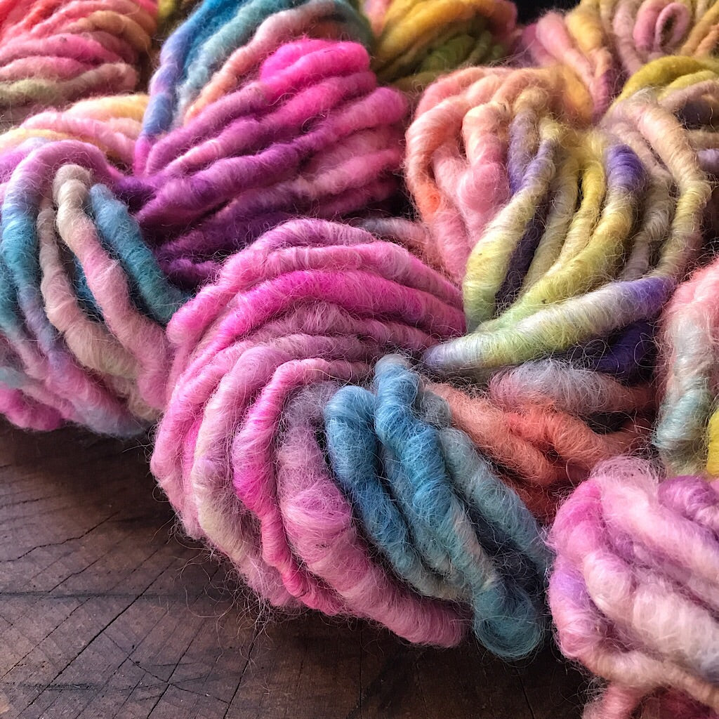 Rainbow shamallow Alpaca yarn