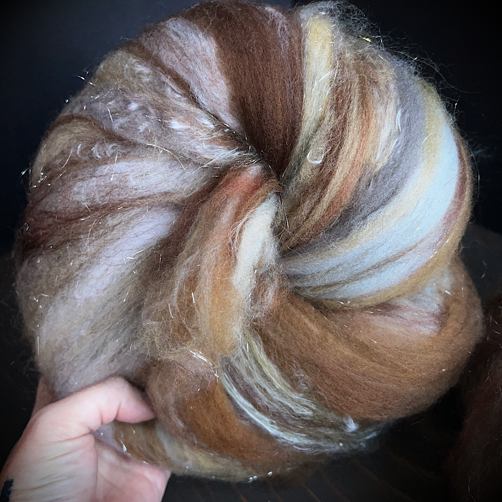 Set of 3 art batts for spinning or felting