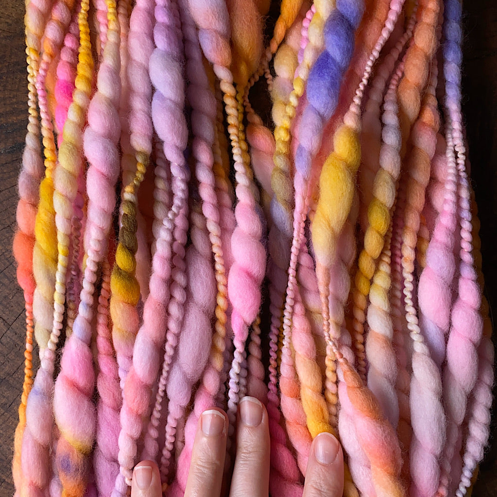 Over the rainbow hand spun yarn