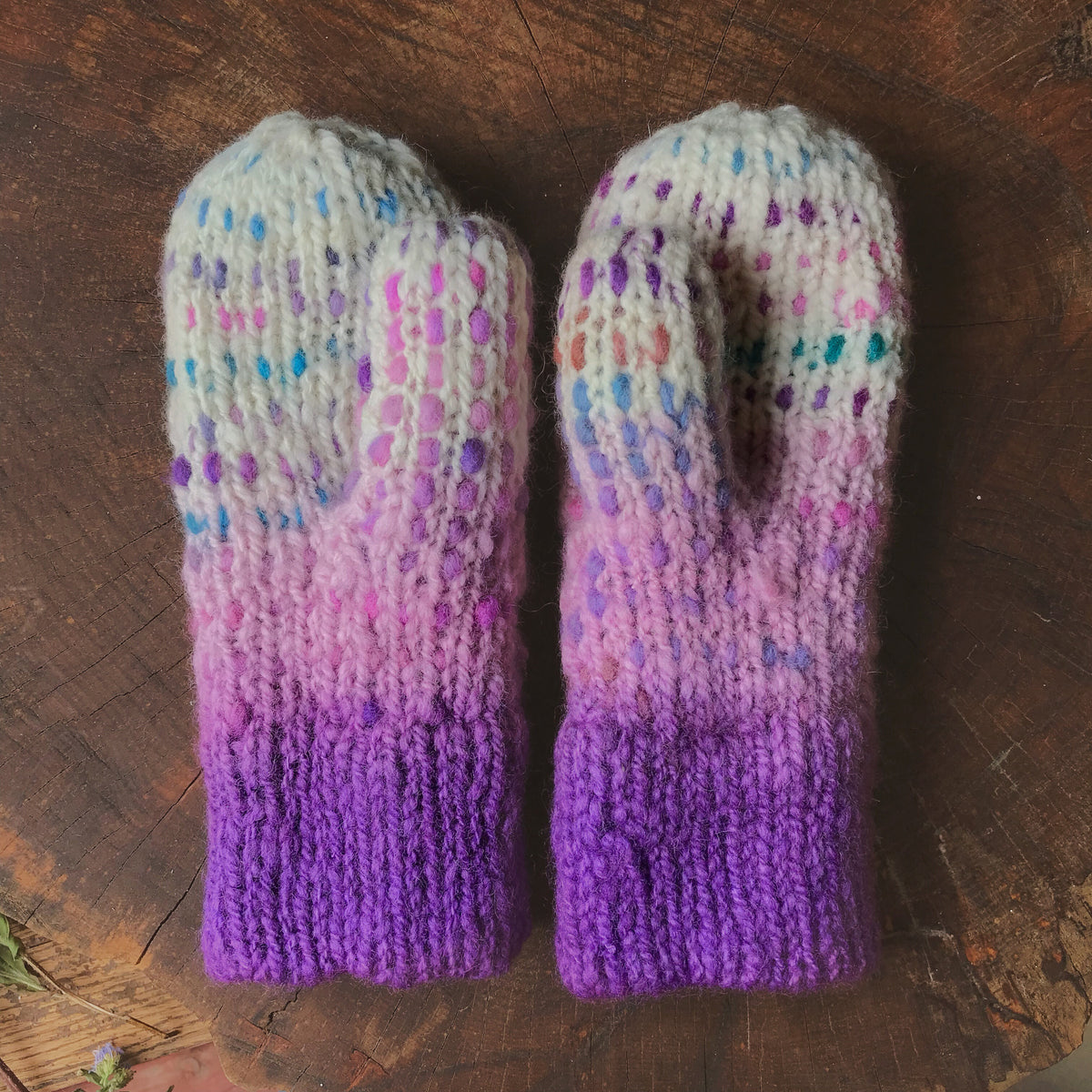 Thrummed mittens knitted with hand spun yarn | one size - Mynoush