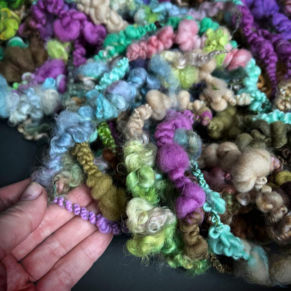 Hand spun art yarn boucle