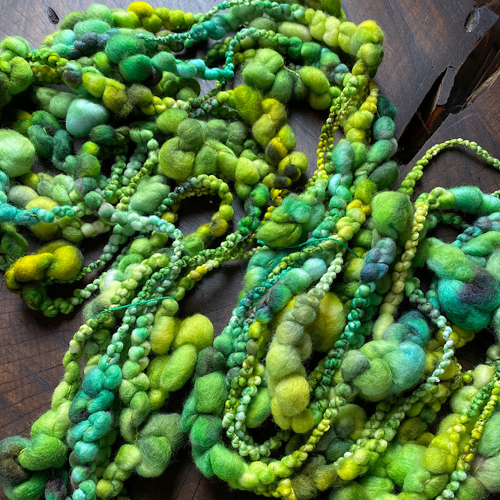 Green Jumbo boucle Art yarn
