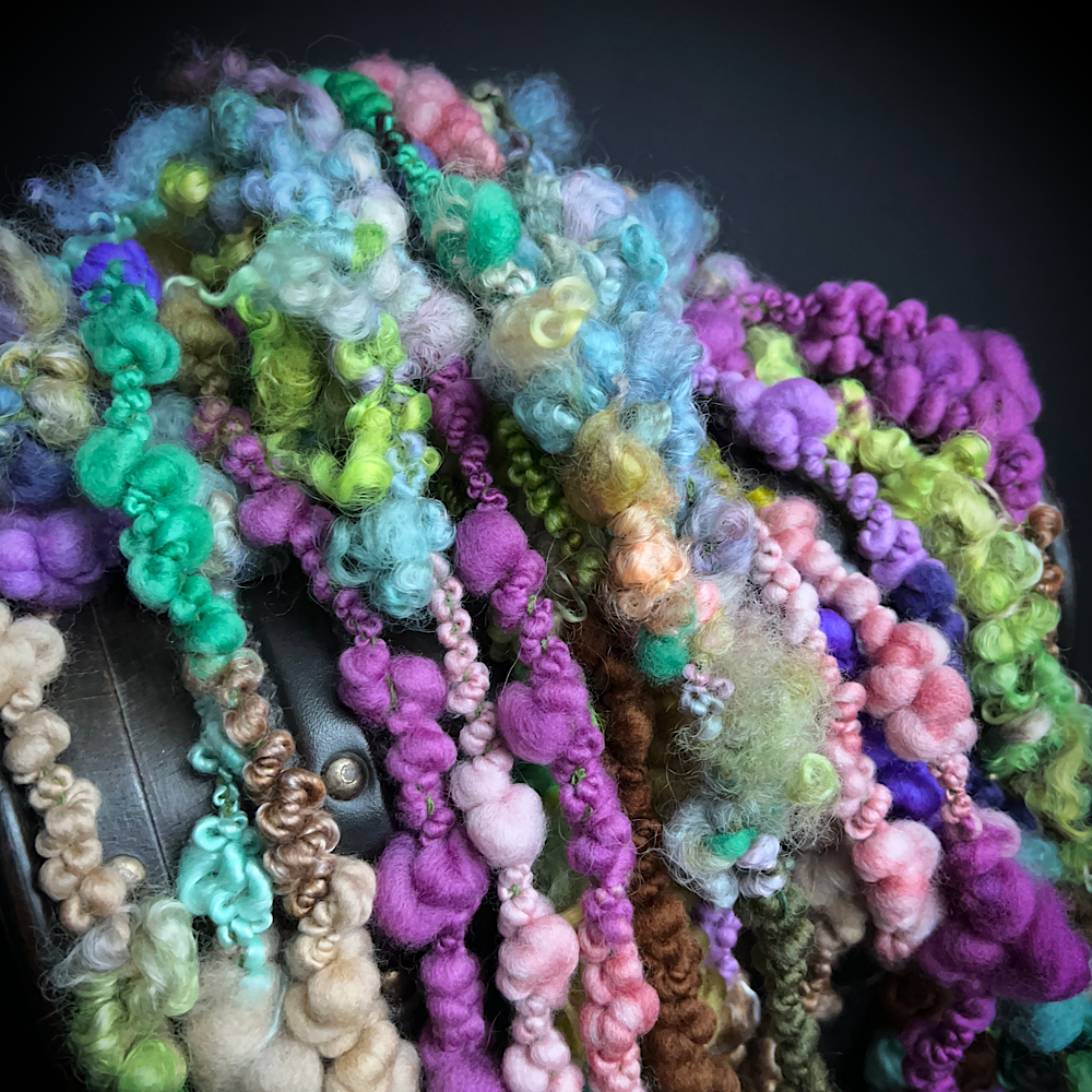 Hand spun art yarn boucle