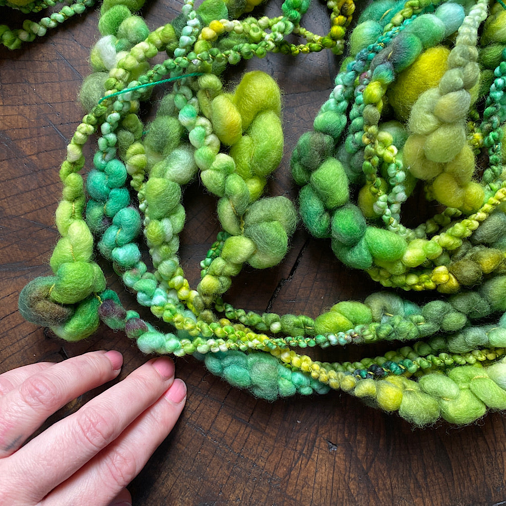 Green Jumbo boucle Art yarn