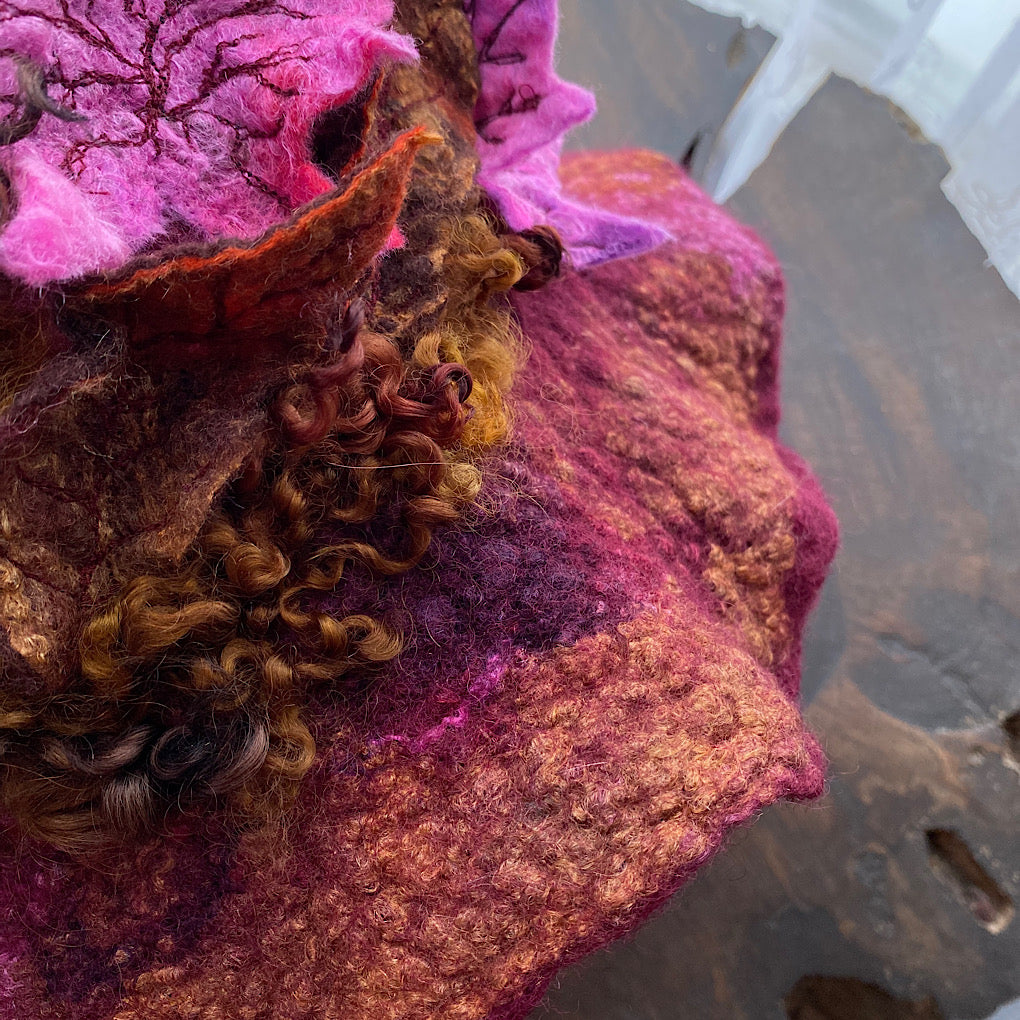 Fall Bloom felted hat