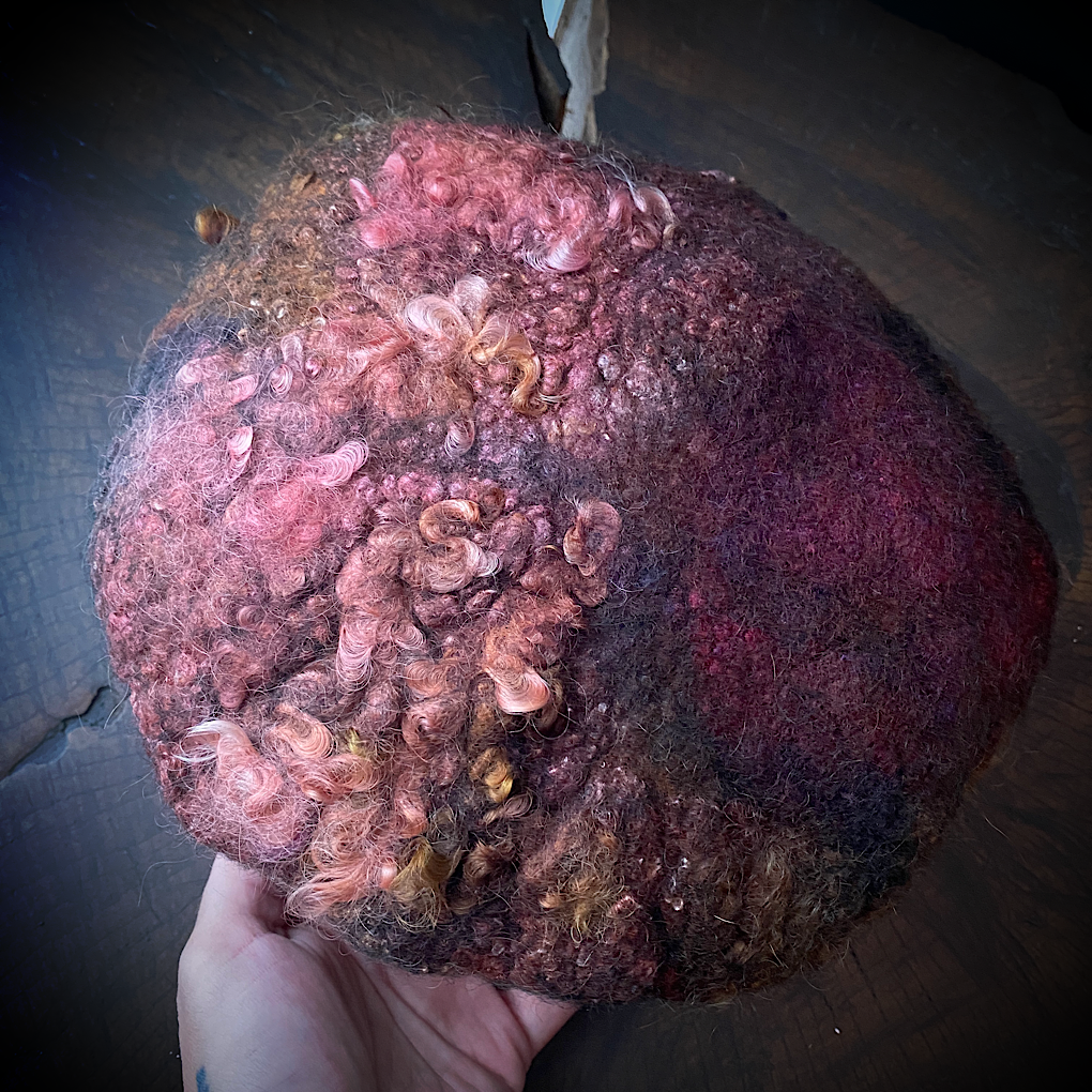 Merino silk beret 22”