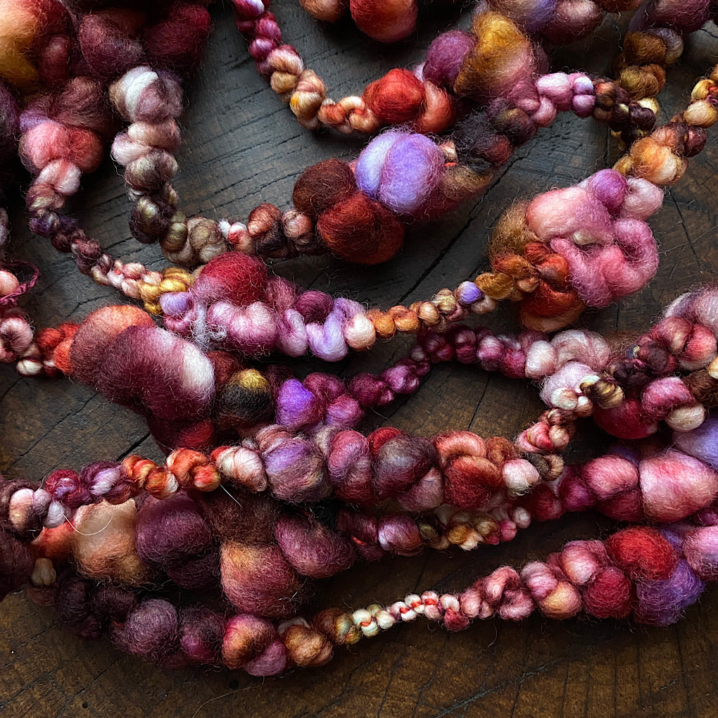 Burgundy Jumbo boucle art yarn