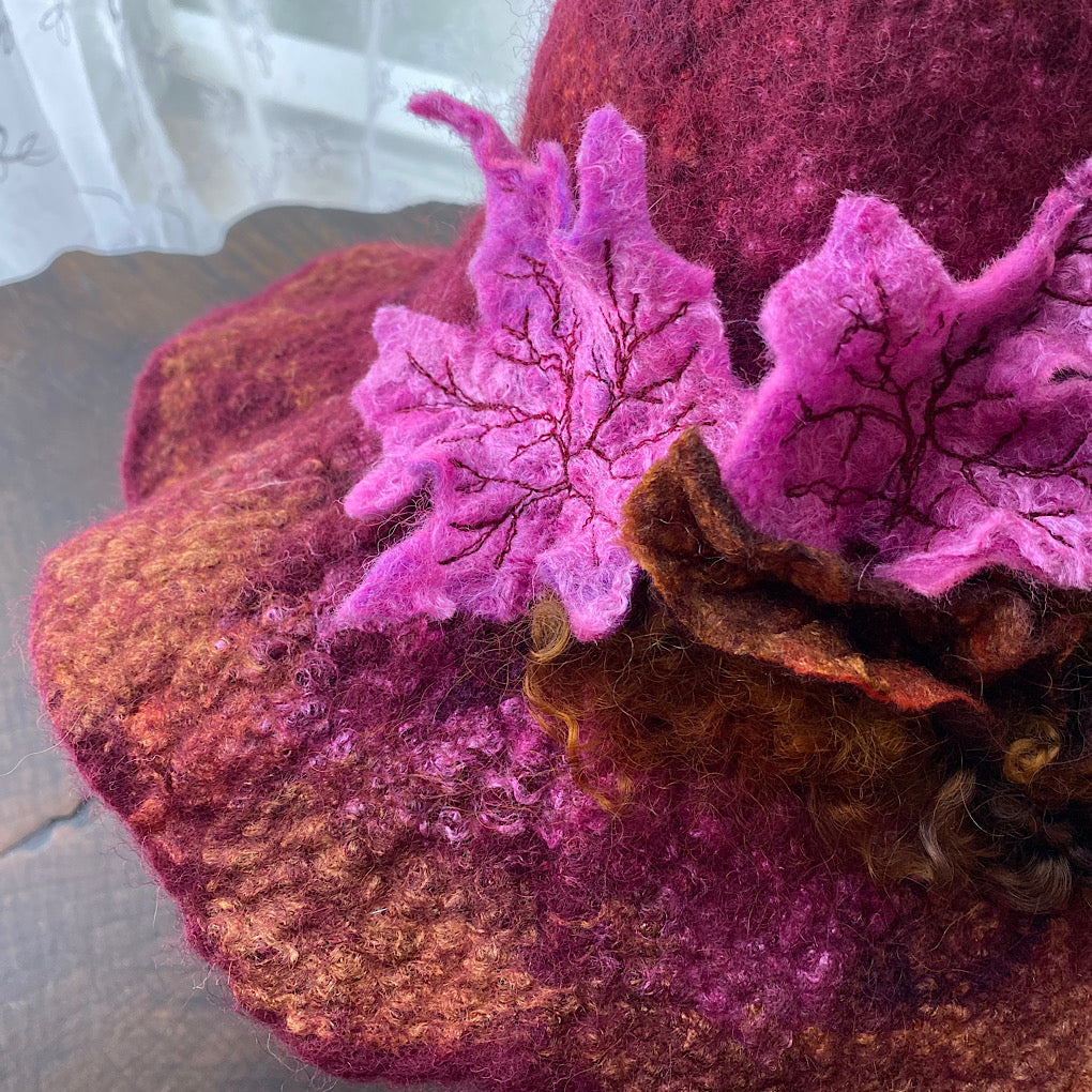 Fall Bloom felted hat