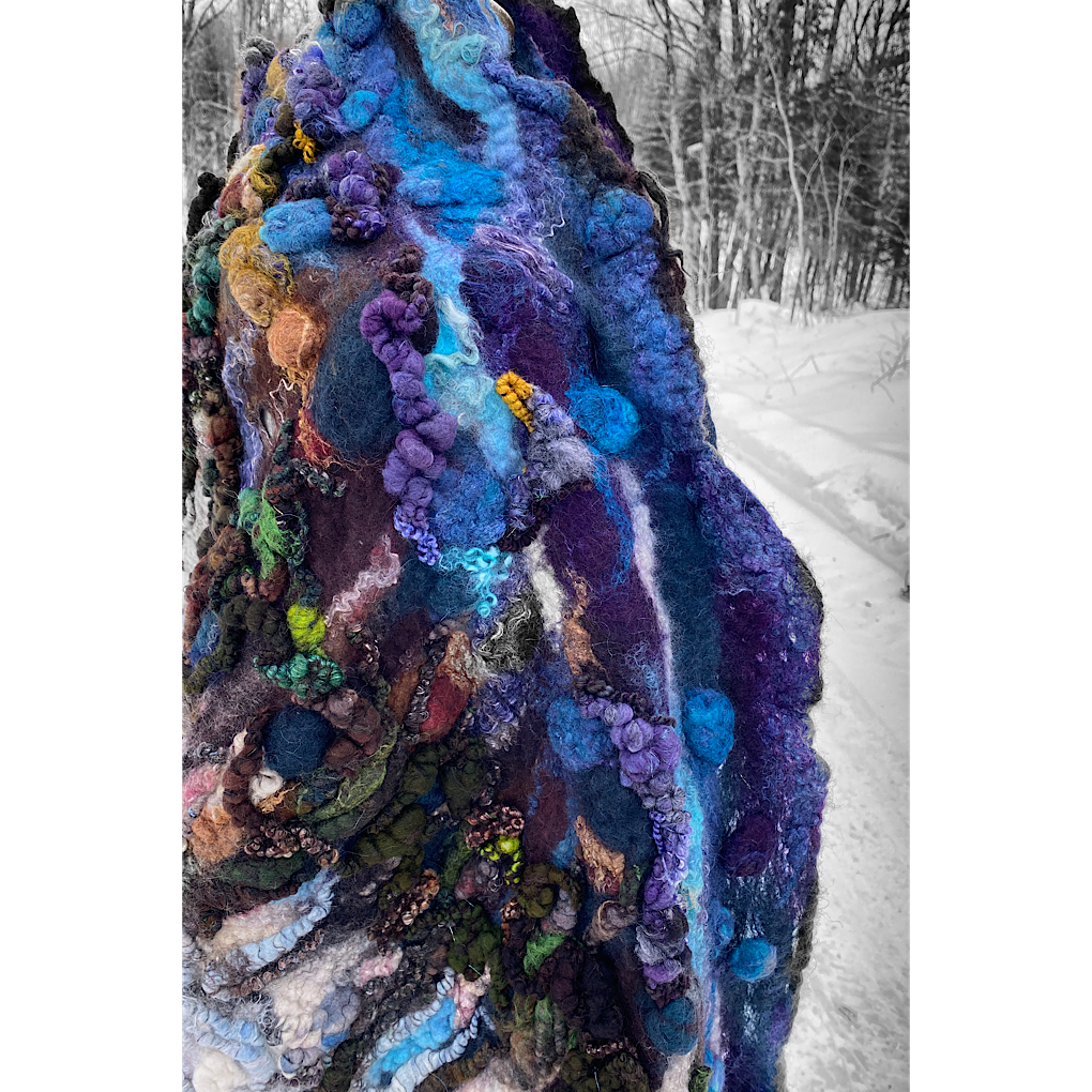 Midnight Snow walk - Felted Shawl