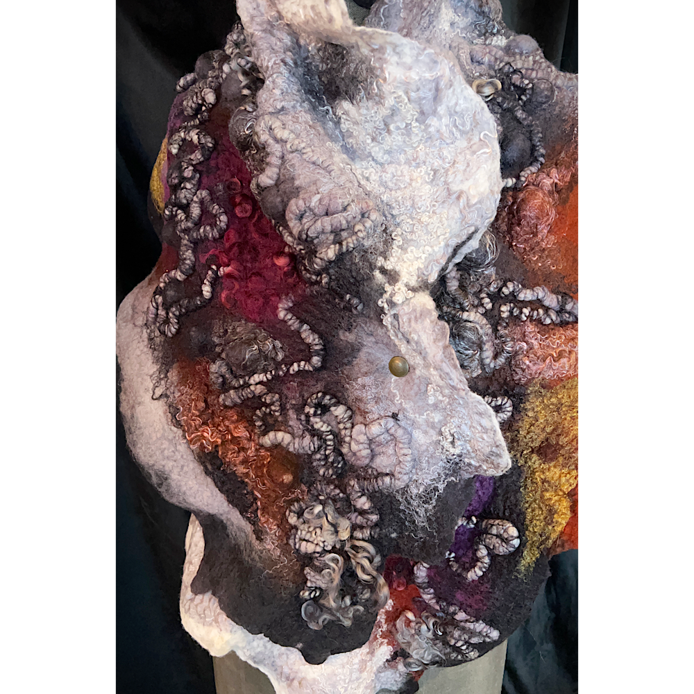 Fire and Ice - felted scarf