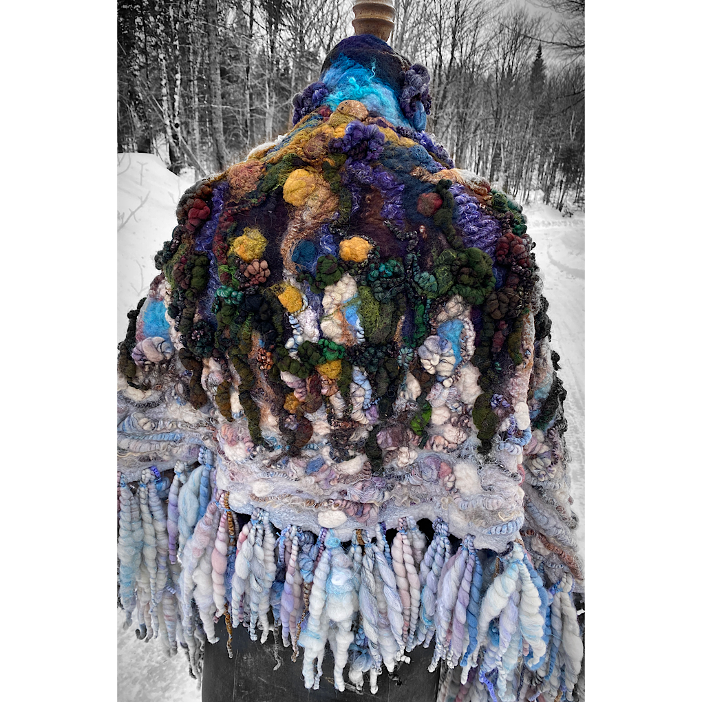 Midnight Snow walk - Felted Shawl