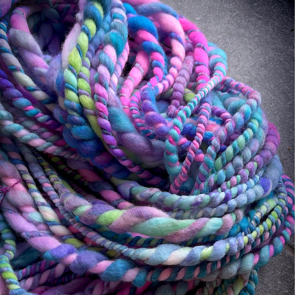 Unicorn - jumbo 2 ply spiral art yarn