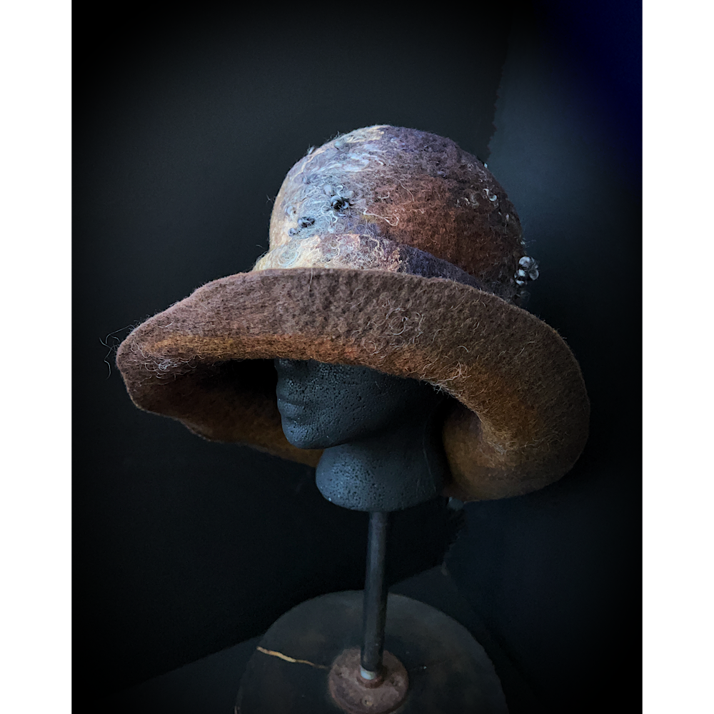 Felted cloche hat- 23”
