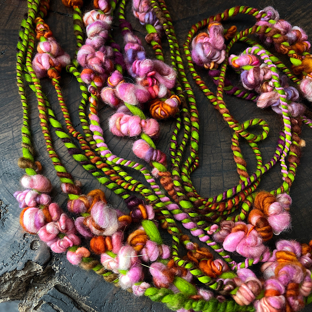 Roses embrace weaving art yarn