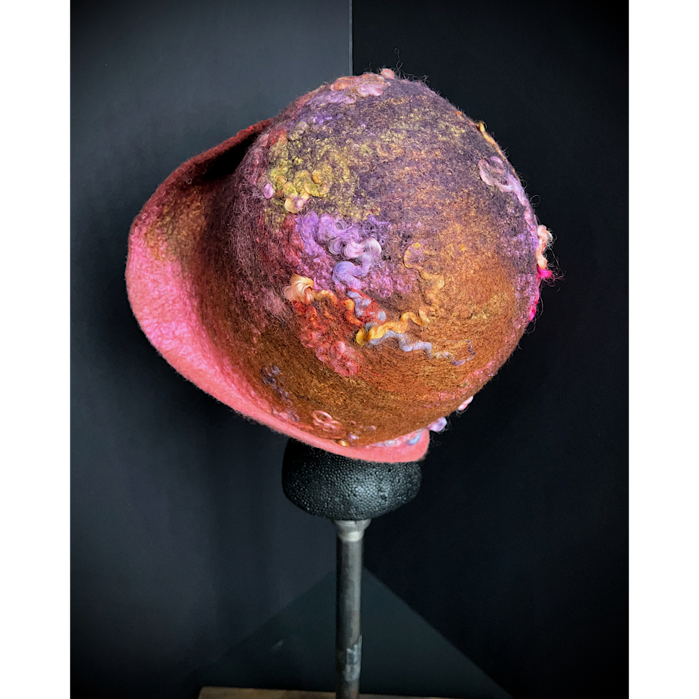 Felted flapper’s hat- 23.5”