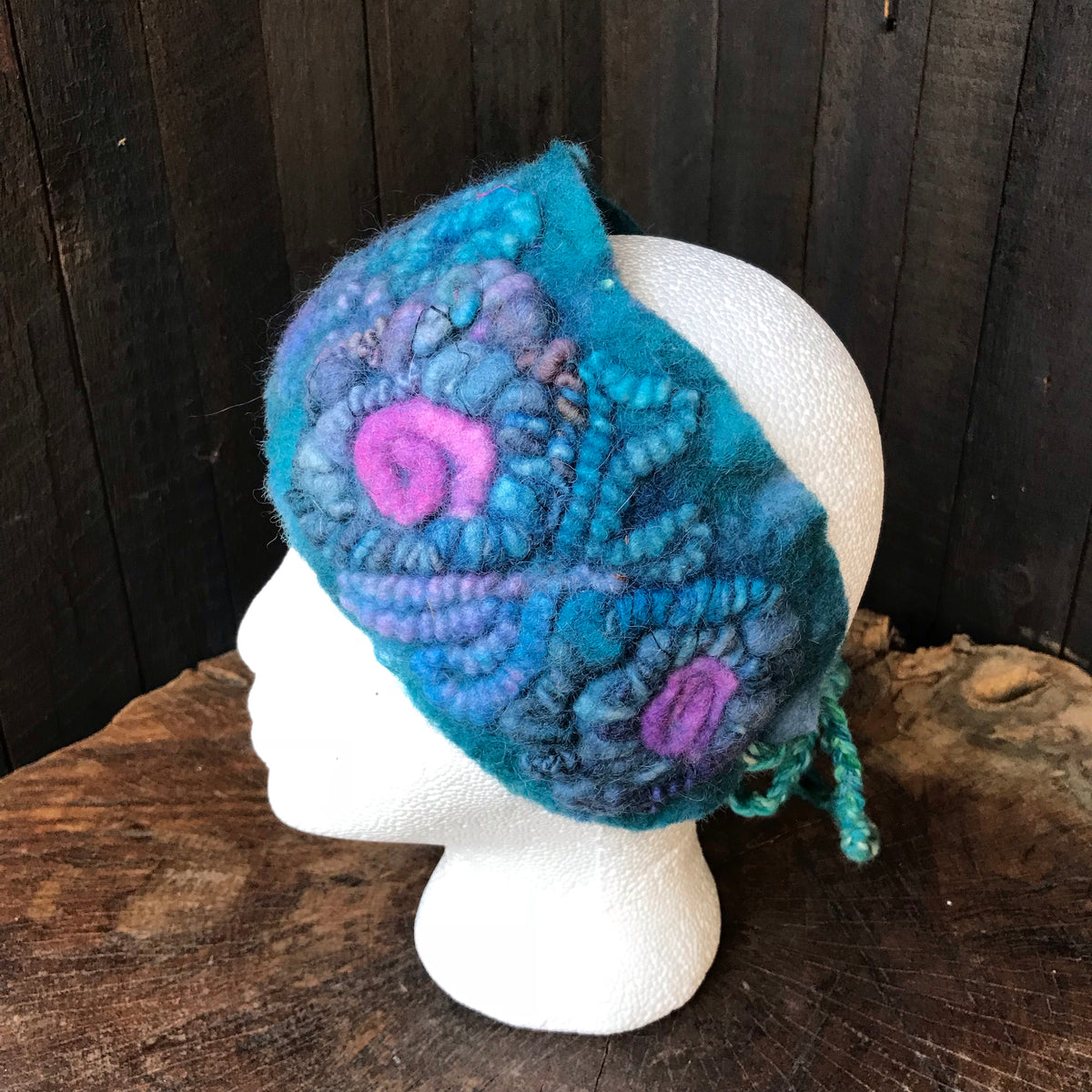 Blue textured felted headband One size - Mynoush