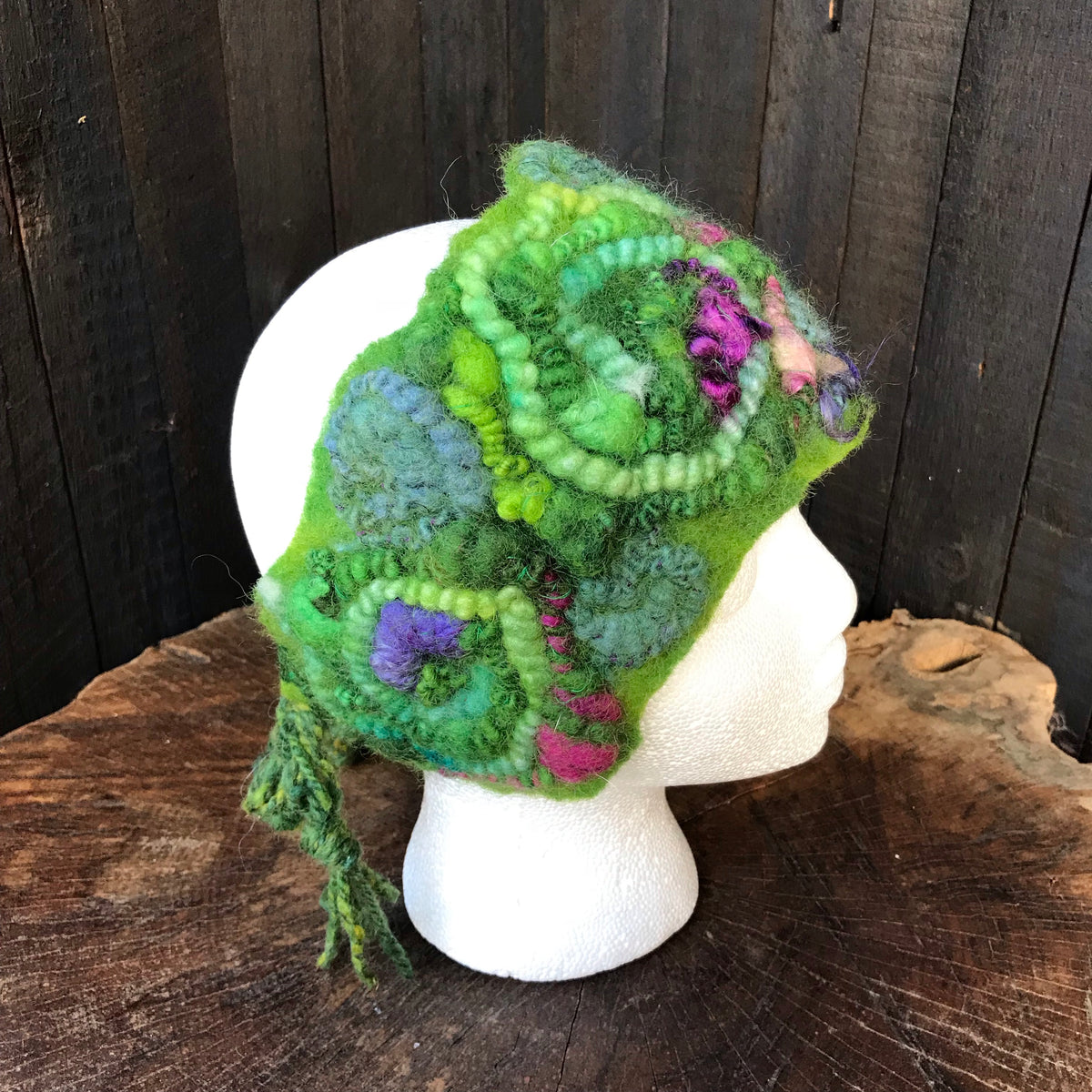 Green textured felted headband One size | Bandeau Vert en feutre Taille unique - Mynoush