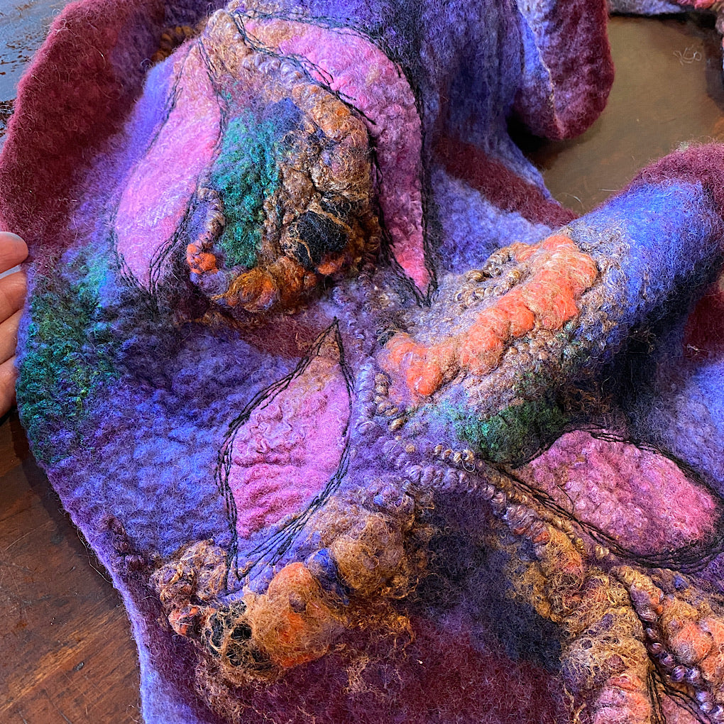 Violet felted scarf