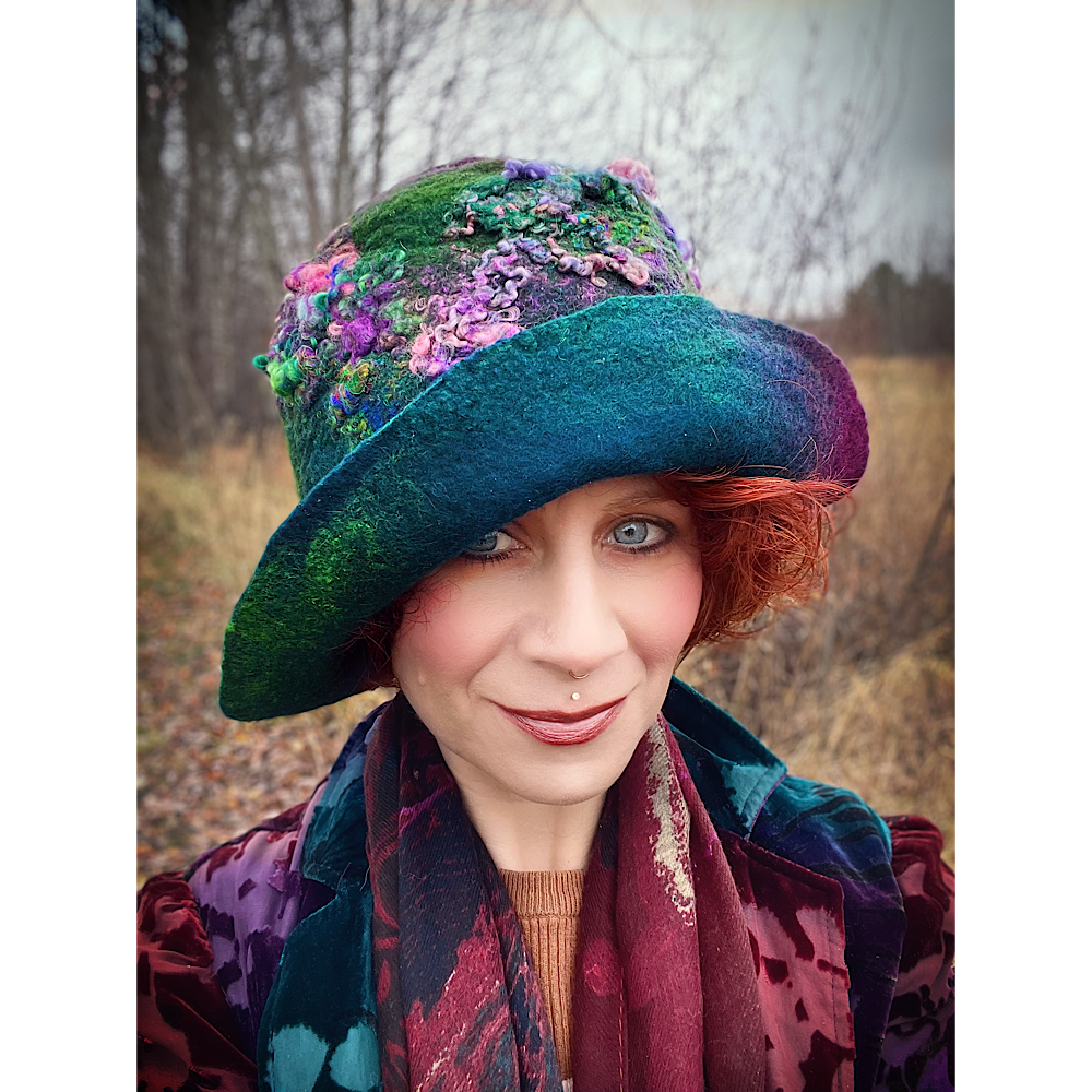 Felted flapper’s hat- 23.5”