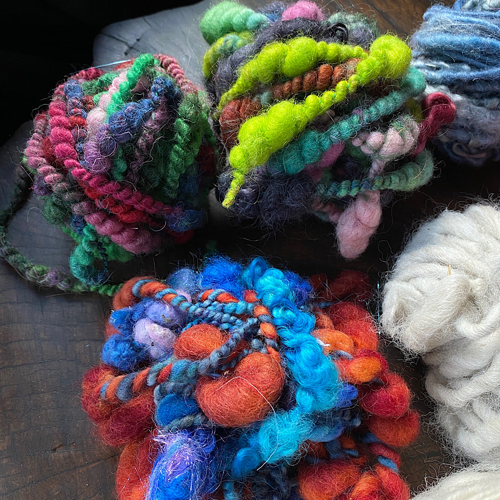 Art yarn leftovers mixed lot 500 grams