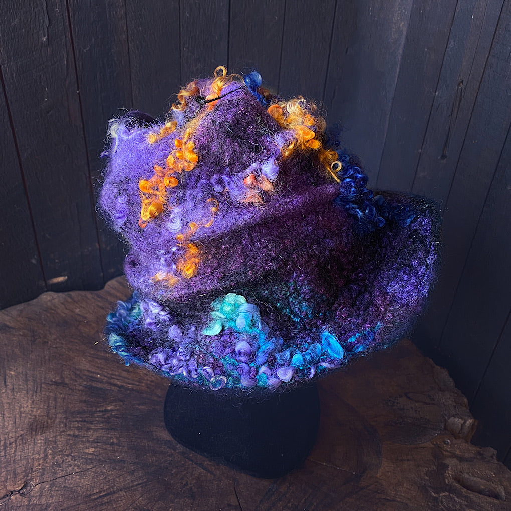 Felted cloche hat Nebula