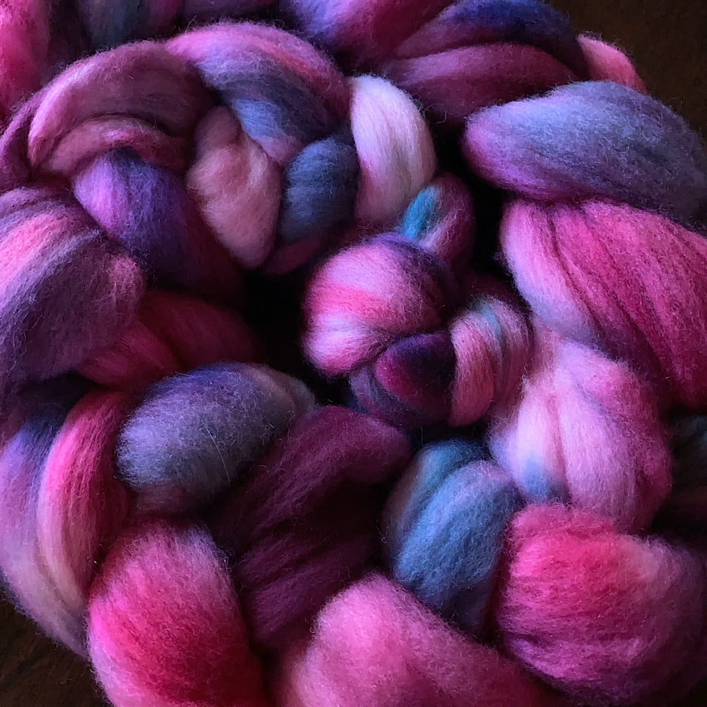 Hand painted merino roving