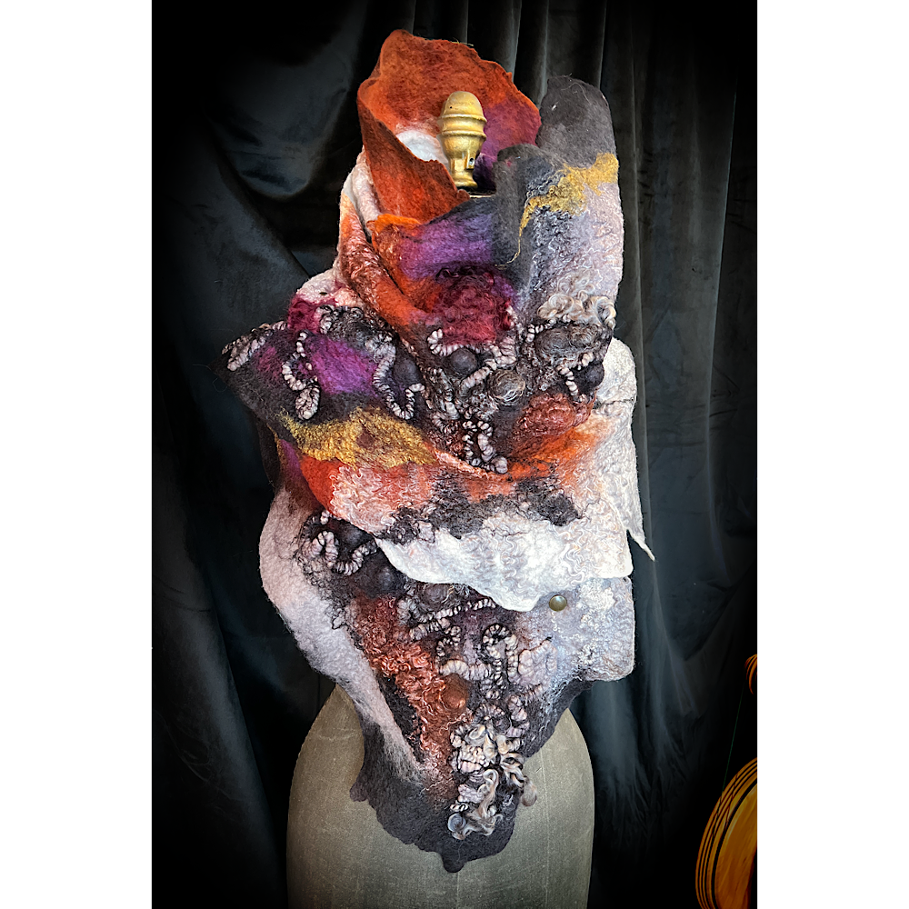 Fire and Ice - felted scarf