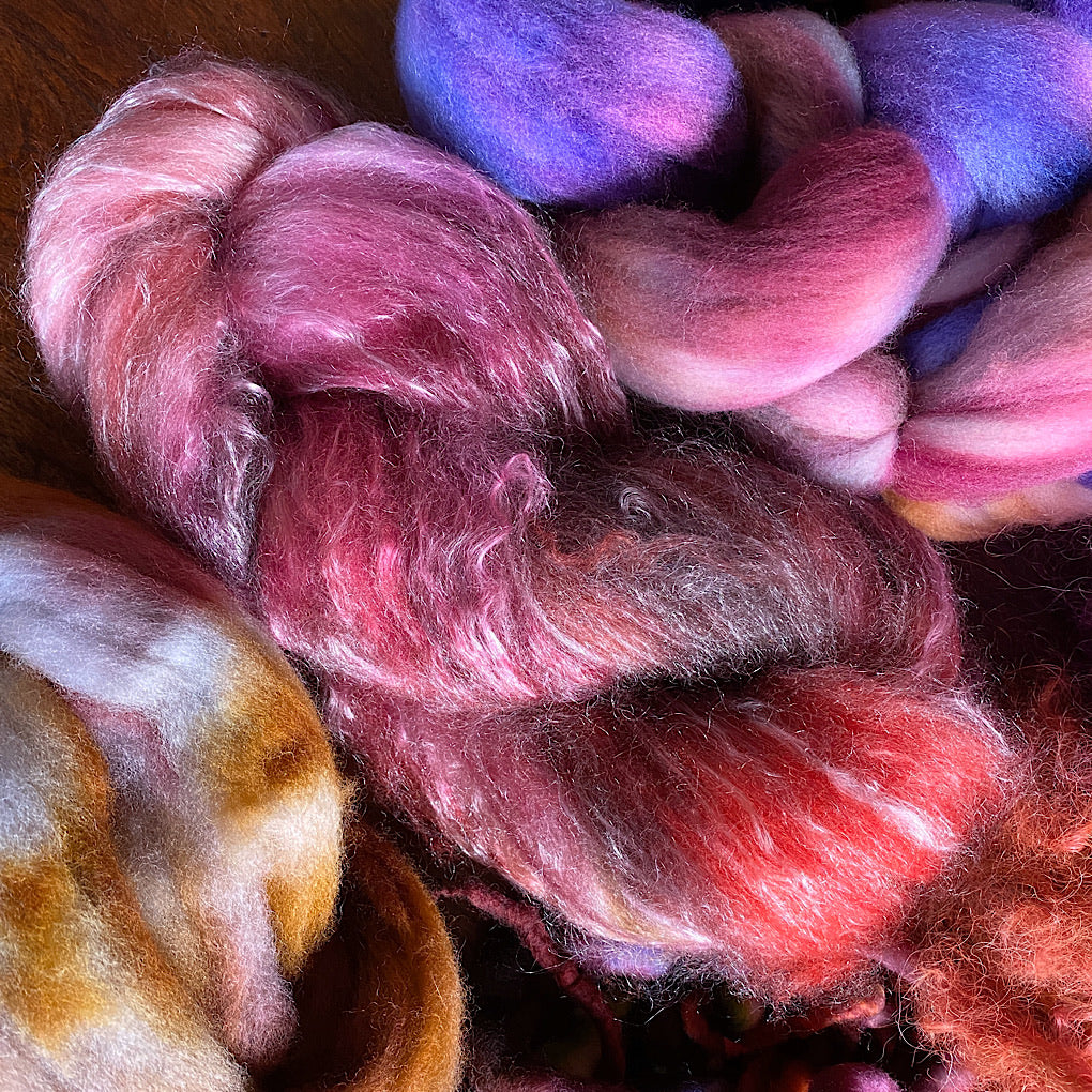 Spinning kit Hand dyed roving