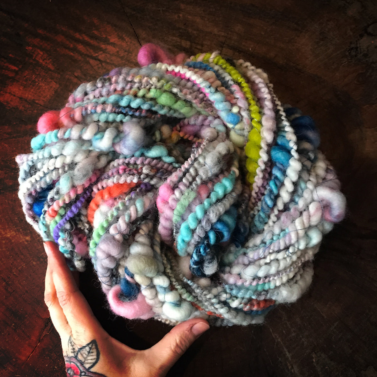 Rainbow blue art yarn 80g - Mynoush