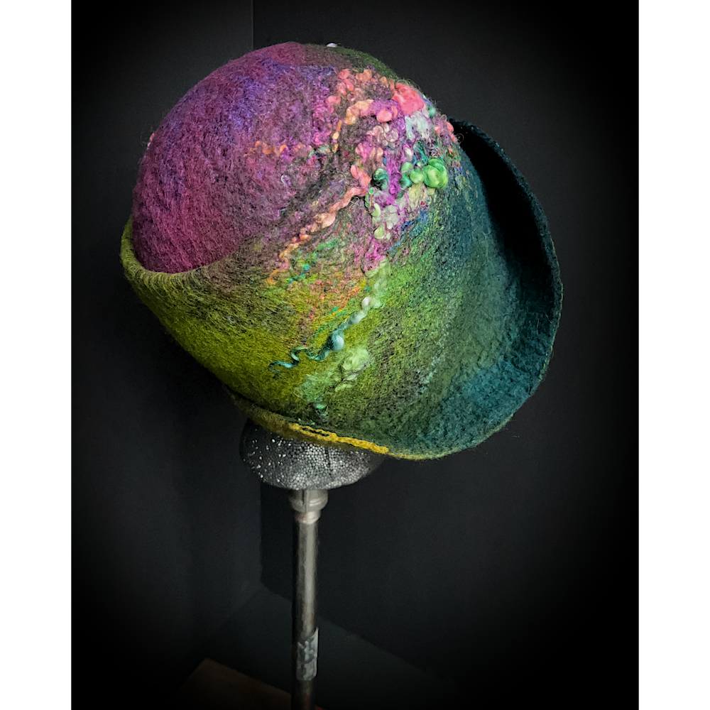 Felted flapper’s hat- 23.5”