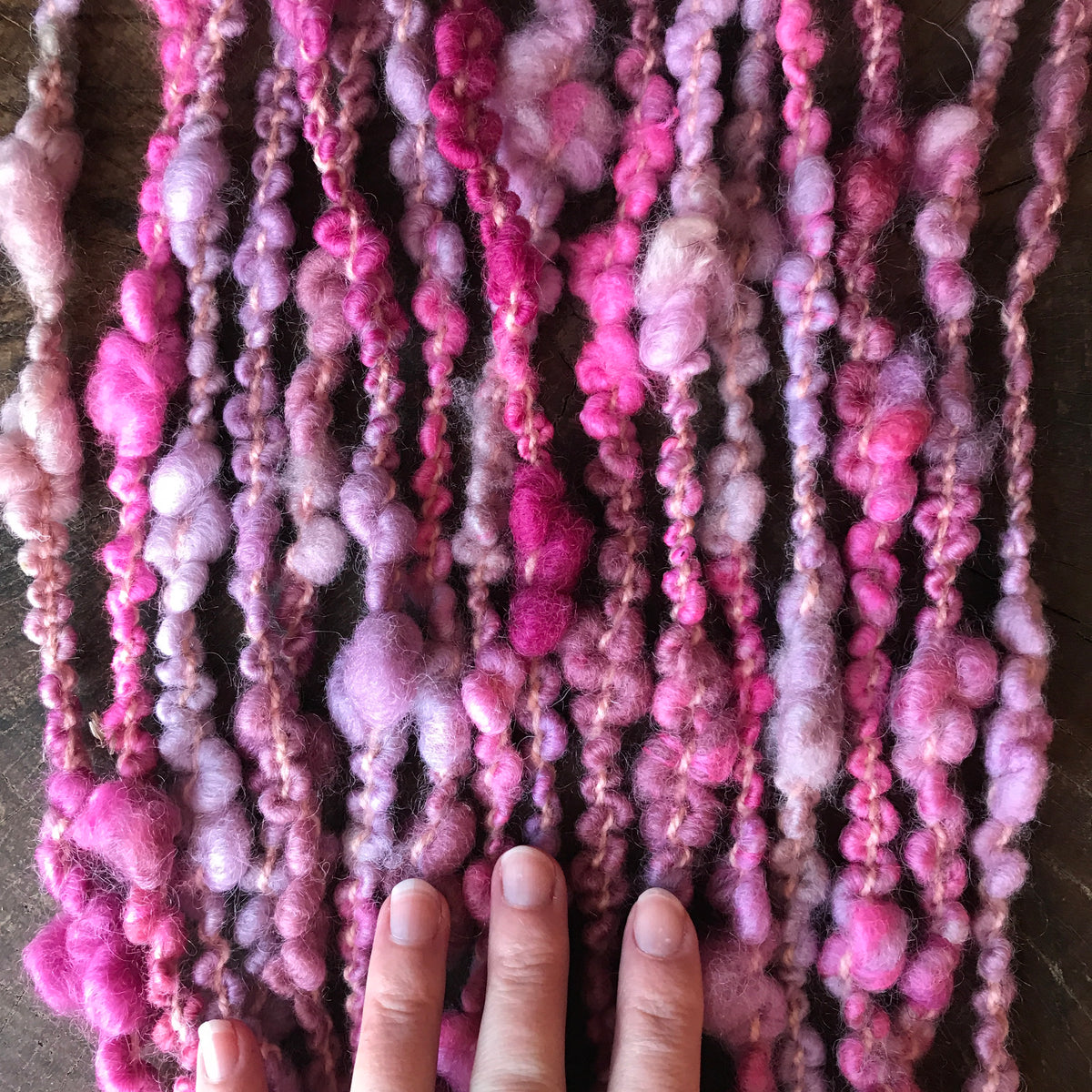 Pink boucle art yarn 100g 13y - Mynoush