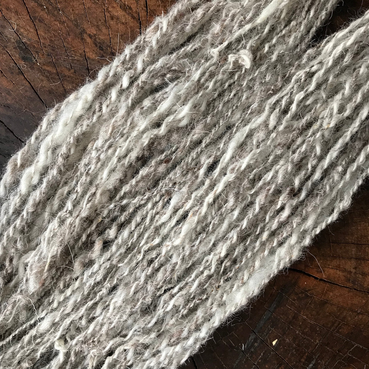 Natural hand spun yarn made on a vintage spinning wheel 60 grams 64 yards - Mynoush
