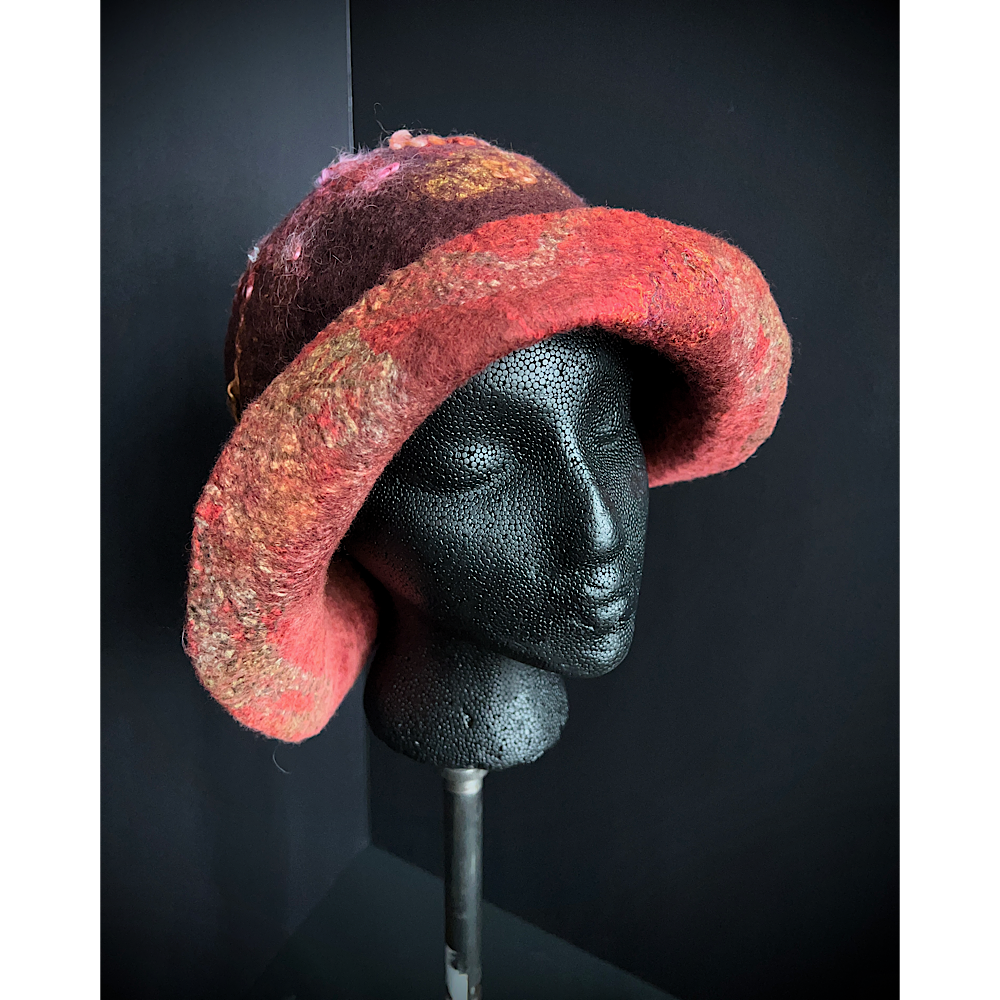 Felted flapper’s hat- 23.5”