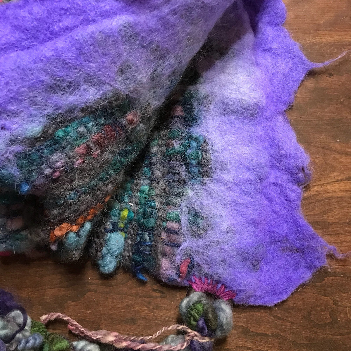 Blue hood hat with felt, fairy hat, hand woven - One size - Mynoush