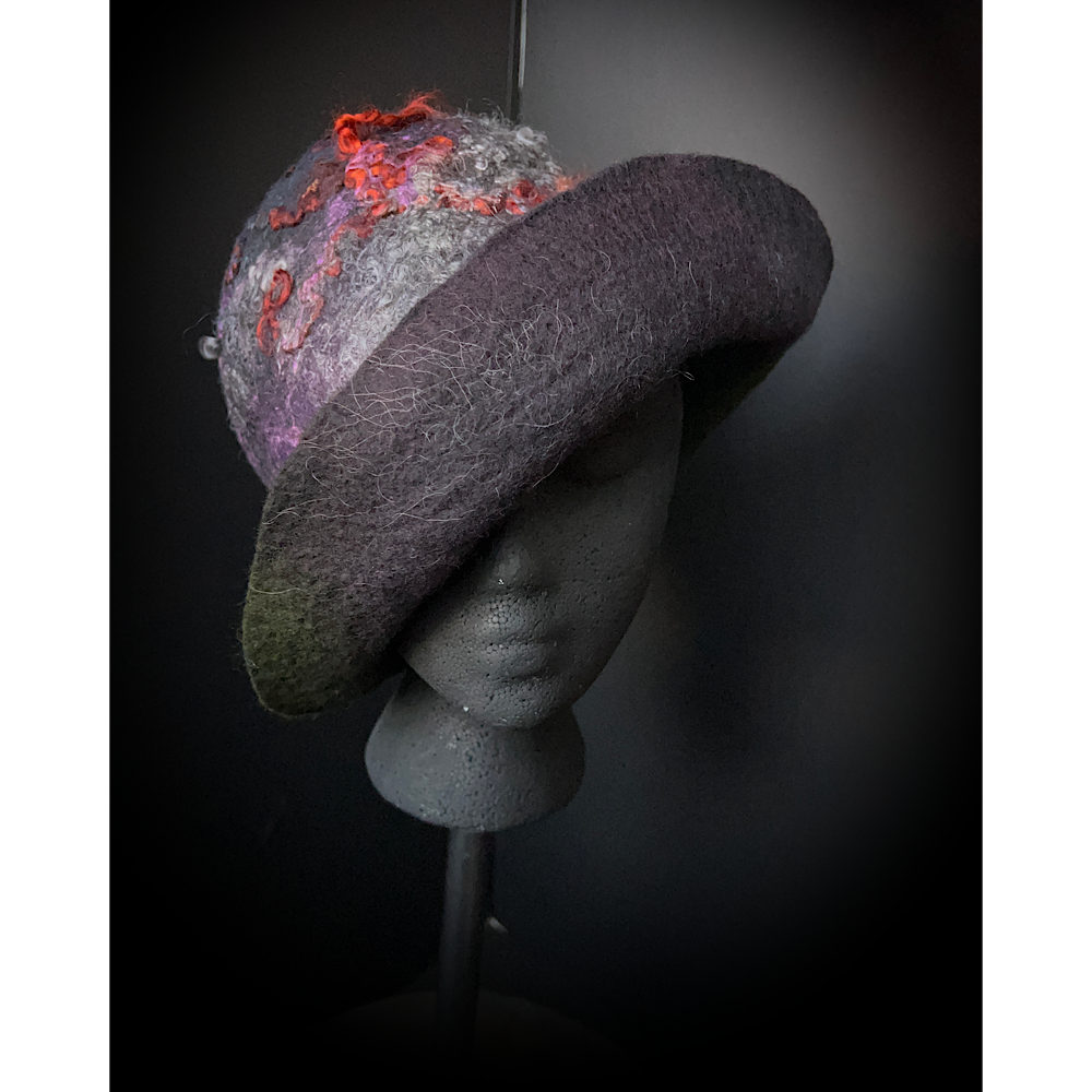 Felted cloche hat- 23.5”