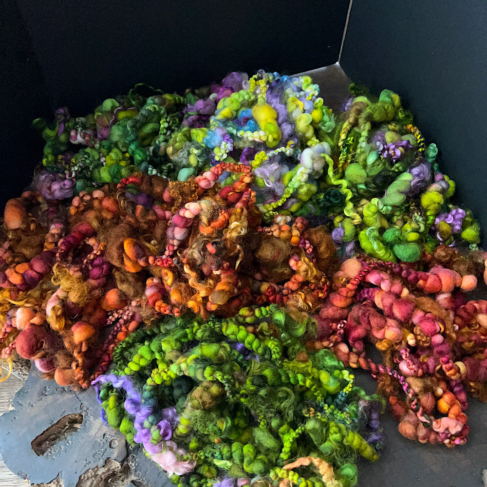 Jumbo boucle yarn assortment for weavers and felters