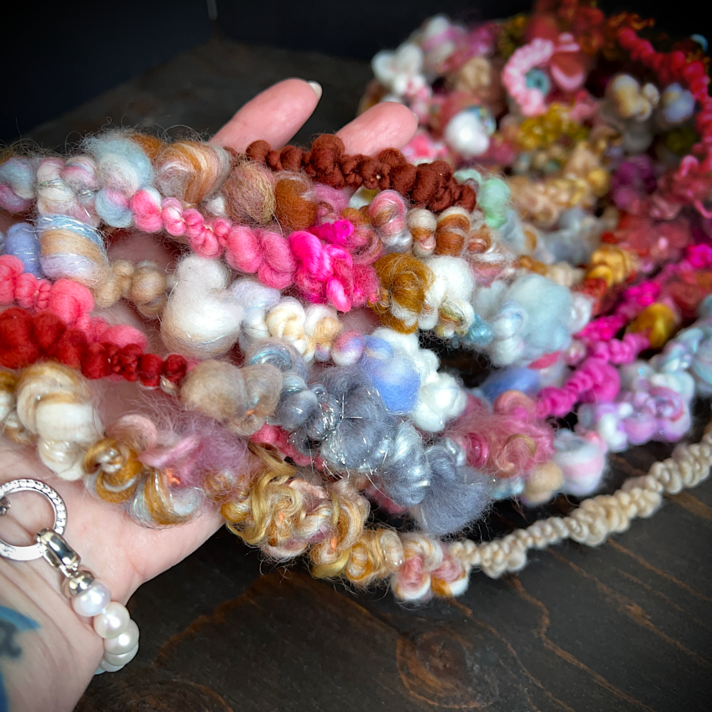 Hand spun art yarn boucle