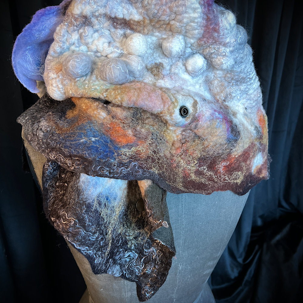 Galactic Moth - felted scarf